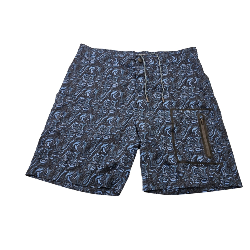 MACK WELDON Mens Swim Trunks Board Shorts Swimsuit Blue Swirl Pattern Size 35 36